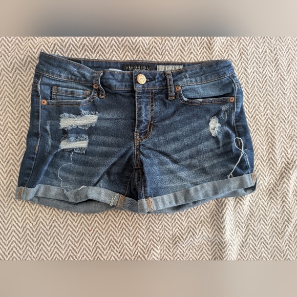 Aeropostale Ripped Blue Denim Shorts - Picture 1 of 5